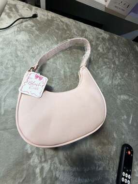 Blush Kiss Light Pink Crescent Shoulder Bag